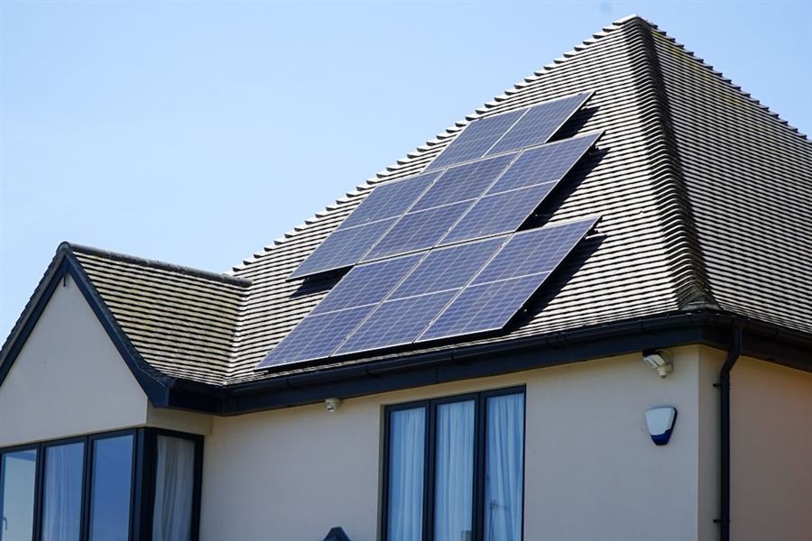 Solar panels installed on a residential roof